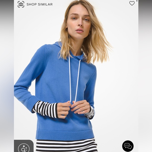 Michael Kors Collection Sweaters - Michael Kors Collection Woman’s cashmere hoodie - blue/xs
